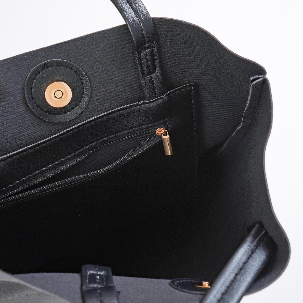 Tote Eco Synthetic Inside Pocket [Decorative] Bag, Simple, Plain, A4, Vertical, Vertical, Leather, Leather, Unisex, Business, School, Shopping,