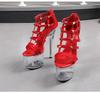 Женские туфли на шпильке, пикантные модные сандалии из лакированной кожи для подиума, серия 181, каблук 16,5 см, платформа 7 см, LFD