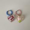 Серьги-кольца Minar Sweet Candy Color с эмалью и прозрачной цветной глазурью, асимметричное сердце, для женщин, statement, для вечеринки, повседневные украшения