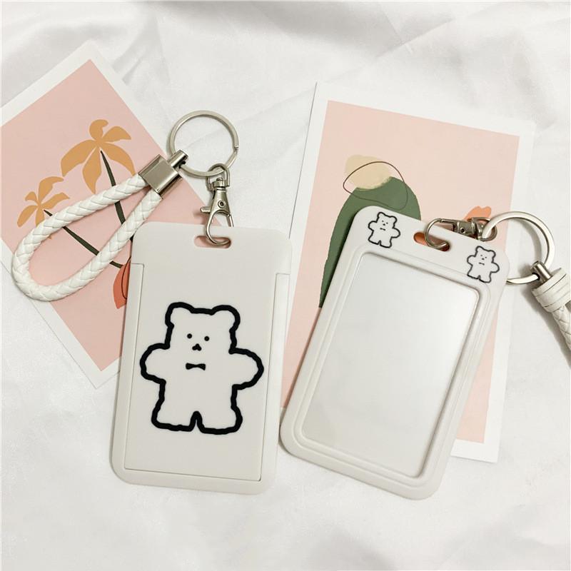 Чехол с мультяшным принтом, идентификационная бирка, чехол для рабочей карты с эластичным ремешком на запястье, держатель для бейджа, чехол для деловой карты доступа