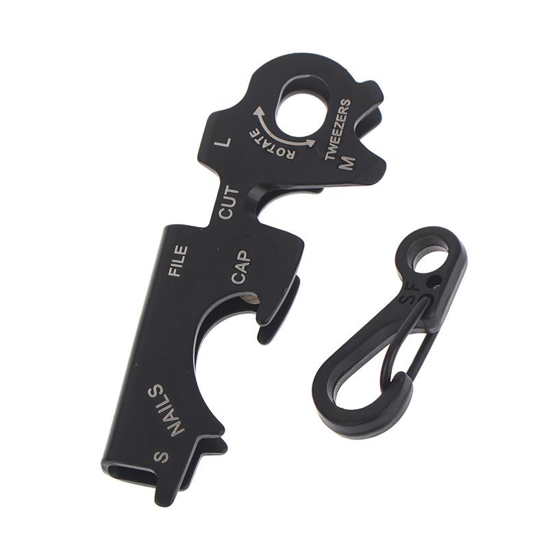 Stainless Steel Multi-tool Keychain Hook Plier Nail File Bottle Driver Screwdriver Bottle Opener For Outdoor Camping Gear Tool