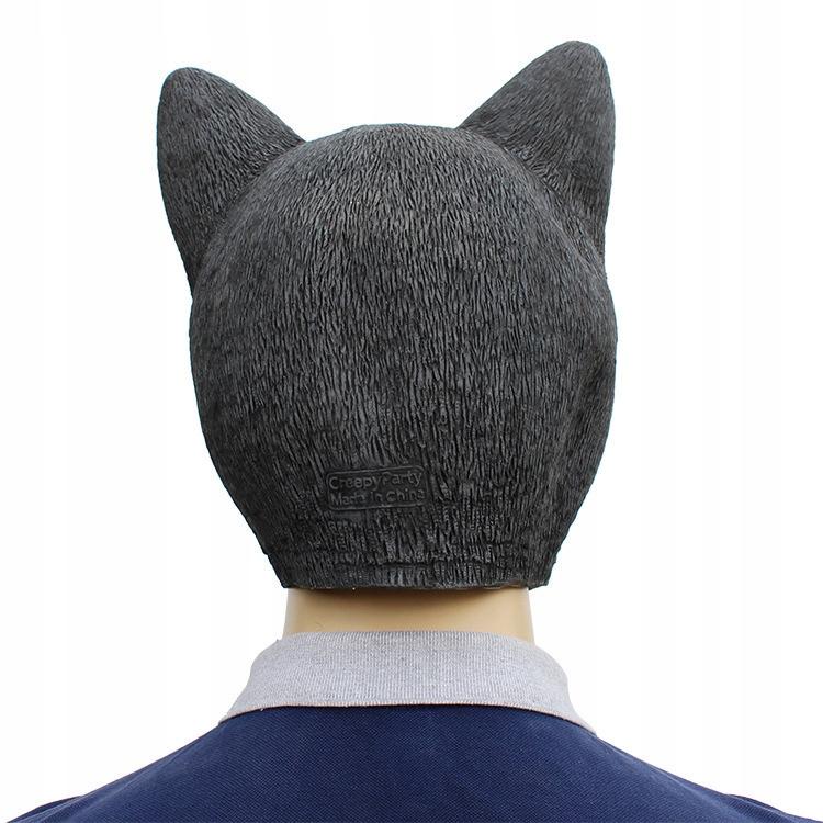 Latex Mask Halloween Black Cat Balaclava Face Costume