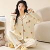 Women's Cardigan Long-sleeved Long Pants Cotton Pajamas Homewear   New Women's Cute Cartoon Comfortable Suit Can Be Worn Outside