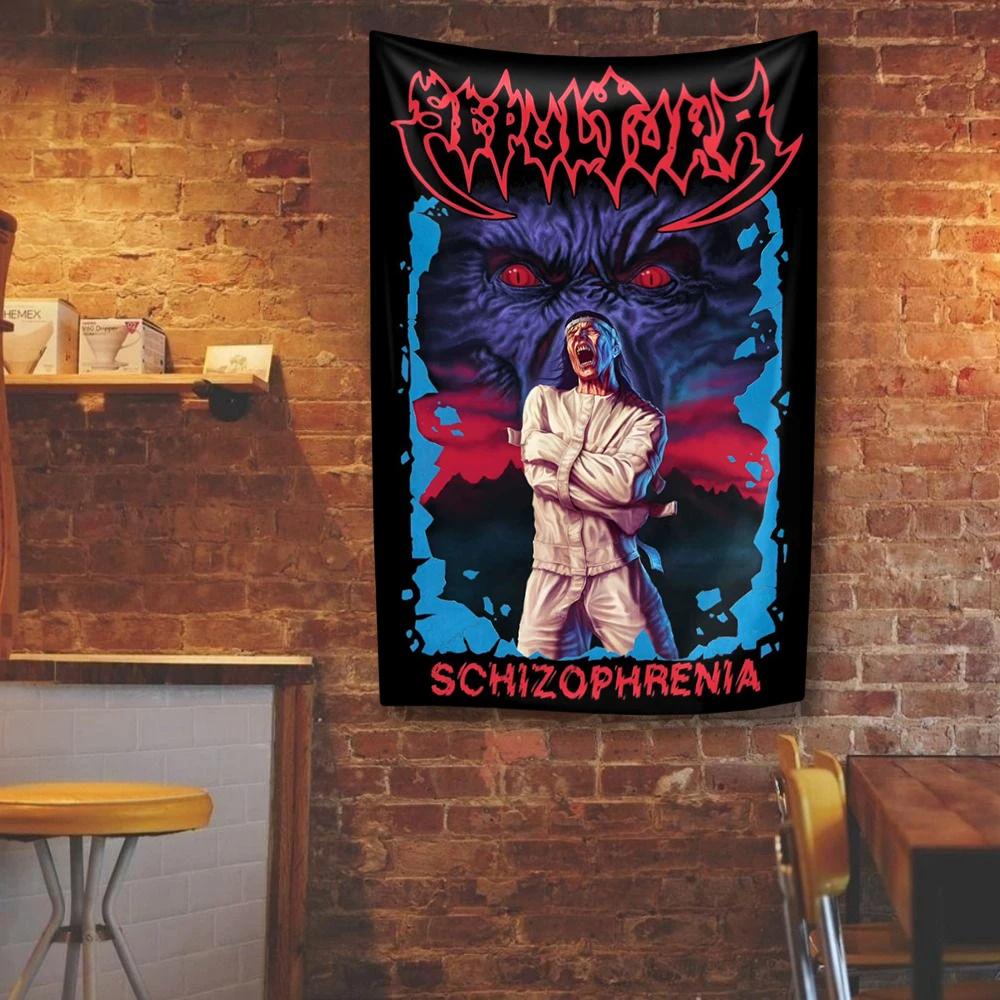 Бразильская группа Death Metal Гобелен Sepulturas Рок-музыка Флаг Домашний Декор Спальня Общежитие Фон Ткань Концертный Баннер Подарок Фанатам