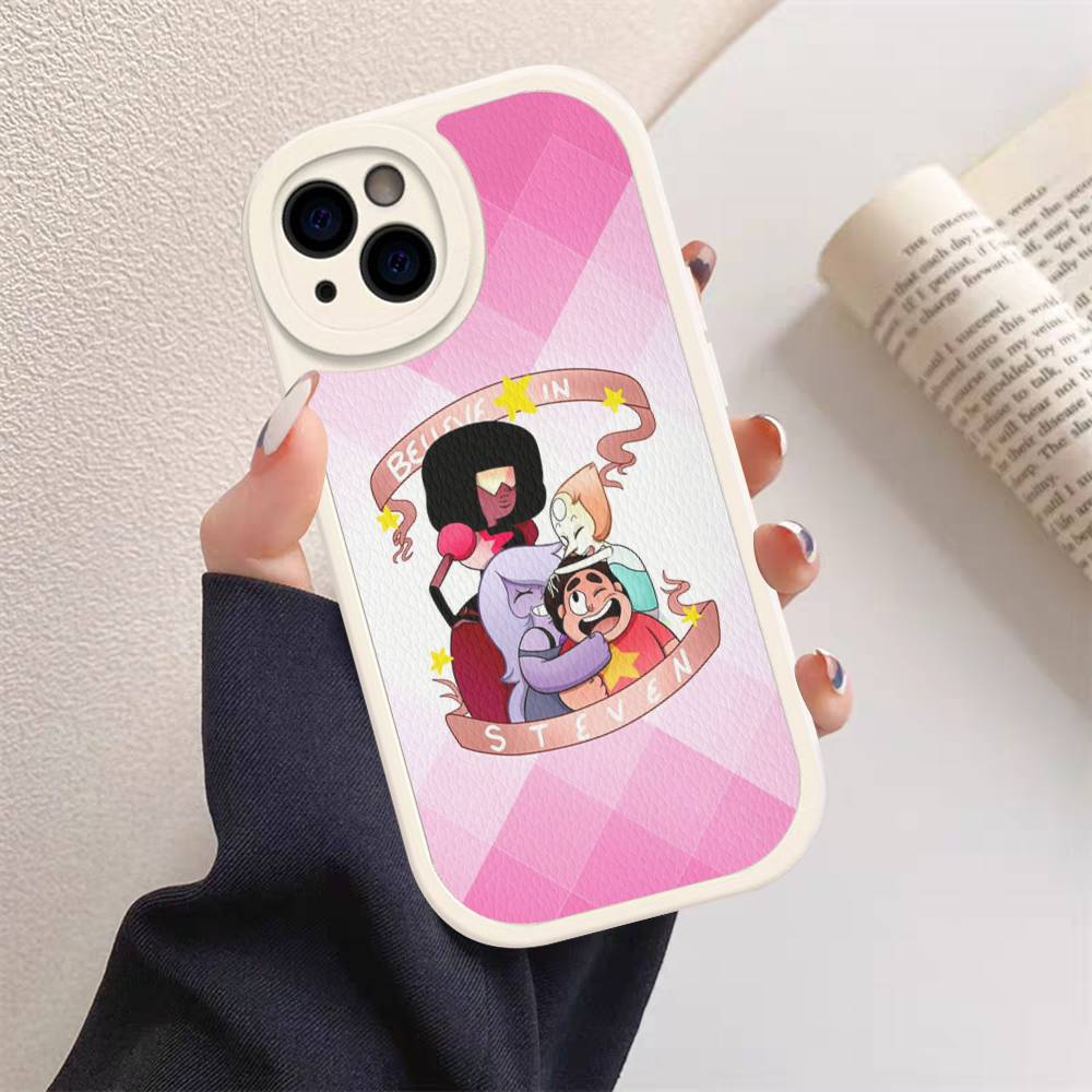 Мультяшный Чехол для Телефона Steven Universe Жесткая Кожаная Для iPhone 14 13 16 Mini 15 14 11 12 Pro Max Plus Fundas