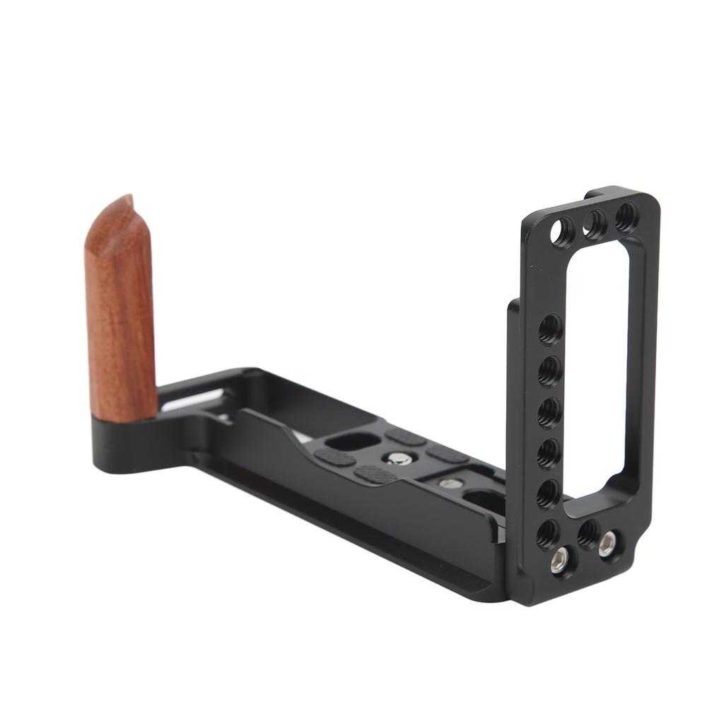 Quick Release Vertical L Bracket with Wooden Hand Grip L Plate for Fujifilm X T3 Camera