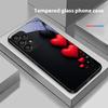 Красные И Черные Сердца Для Samsung Galaxy S10 S20 Plus S21 FE S22 S23 S24 FE S25 Ultra Черный Чехол для Телефона из Закаленного Стекла Жесткий Чехол