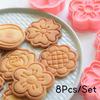 8pcs/set Flower Shape Cookie Cutters 3D Biscuit Mold Cookies Stamp DIY Fondant Cake Sunflower Rose Tulip Mould Pastry Bakeware