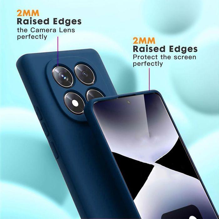 Coque pour Xiaomi 17 Pro, Protection Silicone Liquide Ultra Slim Souple Mat Bleu Marine