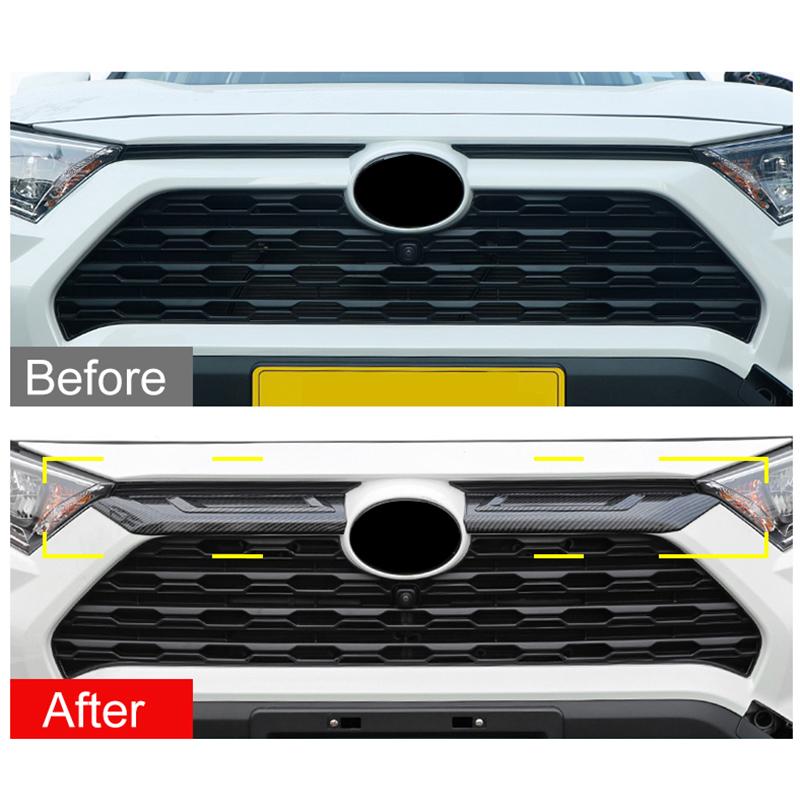 Для Toyota RAV4-2022 2023 XA50 ABS передняя верхняя решетка автомобиля, молдинг, отделка, наклейки, модификация крышки