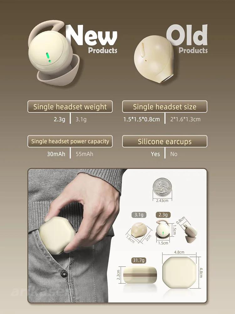 Профессиональные беспроводные мини-наушники-вкладыши для сна с искусственным интеллектом, невидимые, с Bluetooth, шумоподавлением, удобные для сна на боку, для работы и дома