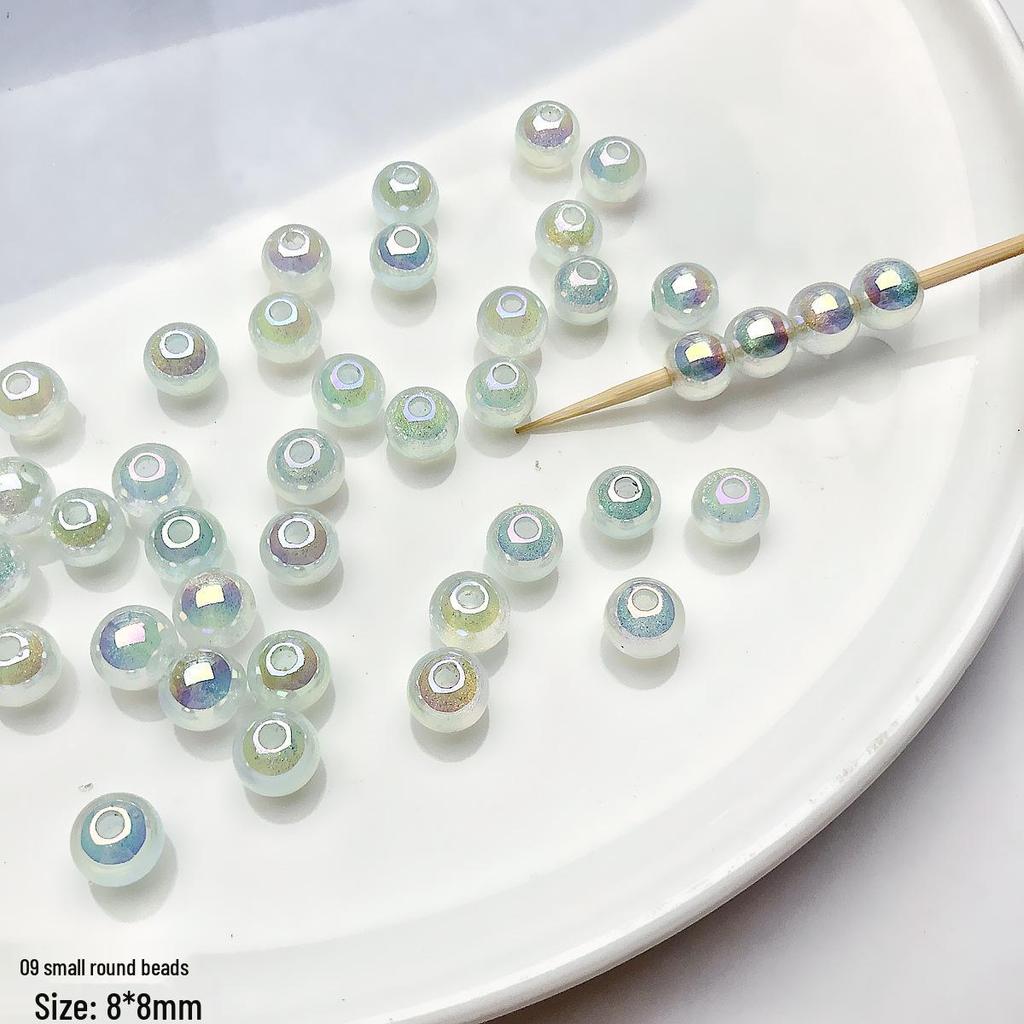 Green Series Hand-Painted Acrylic Beads for DIY Jewelry Making