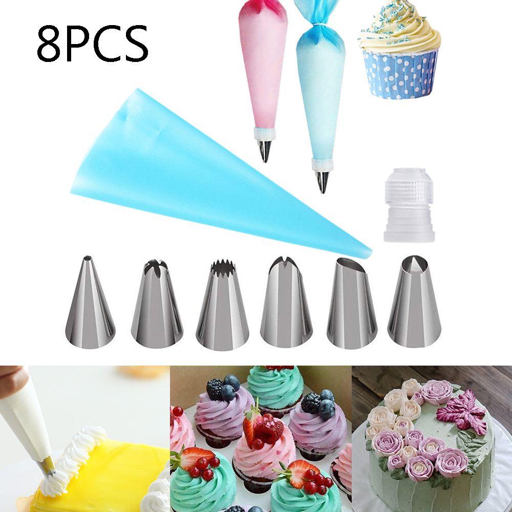 Stainless Steel Cake Decorating Fondant Baking Mold Ice Cream Tool Icing Piping Nozzles Pastry Bag