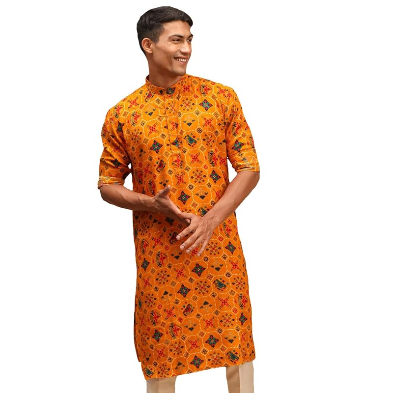 VASTRAMAY Mens Cotton Blend Kurta Elegant Ethnic Wear for Weddings & Festive Celebrations
