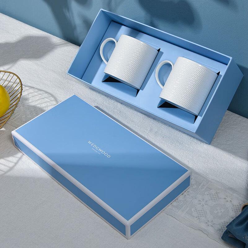 Wedgwood Geometric Bone China Mug Pair Gift Set