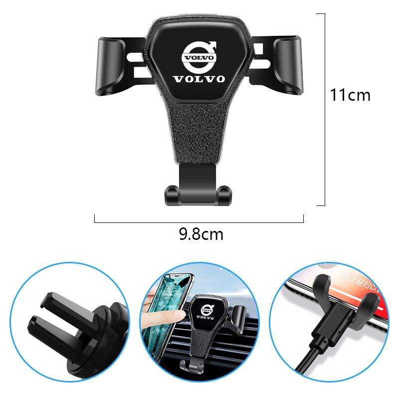 Gravity Car Mount GPS Mobile Phone Holder Vent Clip Installation For Volvo ES90 EC40 EX40 EM90 XC90 V90 V60 XC60 V40 S80 S60 S90