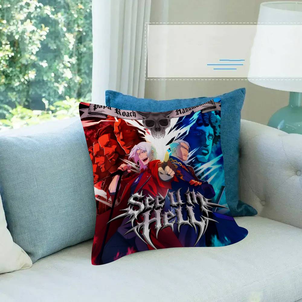Famous Anime DDevil May Cry Cushion Cover x Polyester Sofa Cushions Decorative Throw Pillows Home Decoration Pillowcover