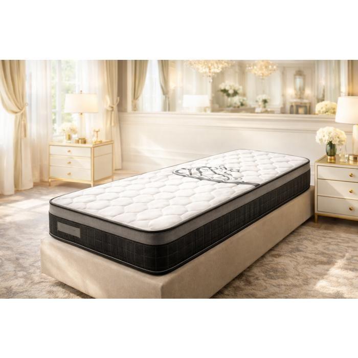 Matelas 80x200 cm IZIABELLA 25 cm — Mousse polyuréthane Très ferme, 2 faces, Tissu stretch 220 g/m²