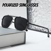 New Fashion TAC Polarized Sunglasses Retro Square Punk Metal Sunglasses Outdoor Driving Travel UV400 Eye Protection Glasses