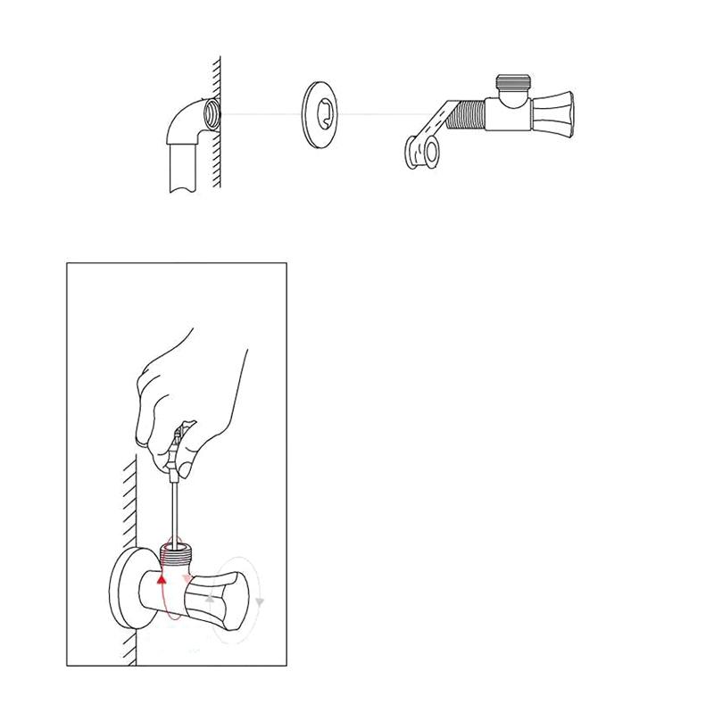 Трехходовой кран Туалетный запорный кран для воды Кран для водонагревателя 201 Нержавеющая сталь Кран для горячей и холодной воды для ванных комнат, кухонь, туалета