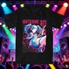 Унисекс hatsune miku Футболки с гитарой Топы Летняя уличная одежда С коротким рукавом Унисекс YK2 Футболка Круглый вырез Модный дизайн Футболка Женская рубашка