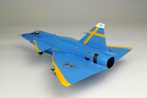 Platz/Italeri Масштаб 1/48 Шведский JA37 Jaktviggen "Blue Peter", Расцветка к 75-летию ВВС Швеции, Пластиковая модель TPA-59 с металлическим трубкой Пито