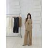 Plus-Size Women's Clothing for Slightly Chubby Girls, Casual Style Linen Vest, Cardigan, T-Shirt, and Pants Three-Piece Set