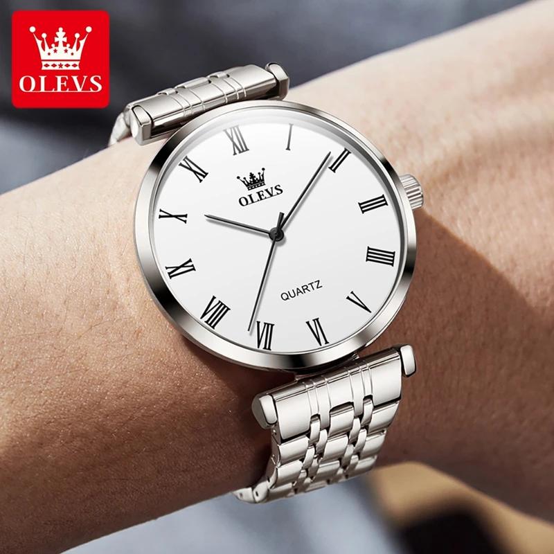 OLEVS Мужские часы, модные и простые, золотые, водонепроницаемые, кварцевые часы из нержавеющей стали, роскошные брендовые деловые мужские часы