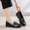 Fashion Pu Leathe Rwomen's Shoes Casual Women's Single Shoes First Layer Leather Non-slip Soft-soled Shoes Middle-aged Loafers
