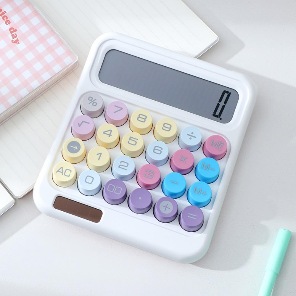 High Sensitivity Button 12 Digit Calculator Large LCD Display Candy Colored Calculator School Use