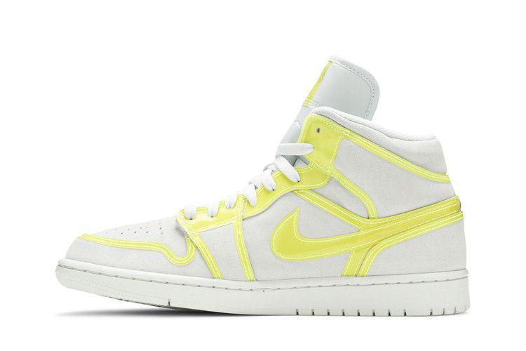Женские кроссовки Nike Jordan 1 Mid Opti Yellow (Женский) Слоновая кость/Оптический желто-белый