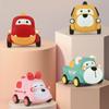 Children's Dinosaur Inertia Toy Car: Soft Rubber, Chewable, Fall-Resistant, Vinyl Cartoon Animal Design