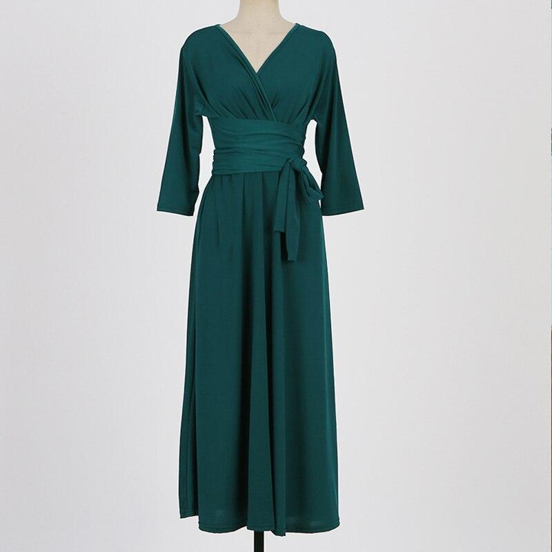 Элегантное вечернее платье с v-образным вырезом и высокой талией, женское длинное платье трапециевидной формы с бантом и поясом, винтажное 2021, сексуальное однотонное платье миди, женское платье Vestidos 13020