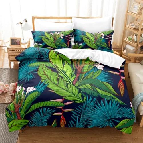 Comforter Palm Leaves Bed Decoration First Choice Gift Suitable For Children Kids And Adults Soft Warm And Breathable