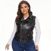 Women PU Leather Waistcoat Motorcycle Vest Coat Sleeveless Vests