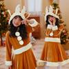 Japanese version of Christmas children's clothing: reindeer dress, skirt, kindergarten outfit for girls, baby Santa Claus long-sleeved dress