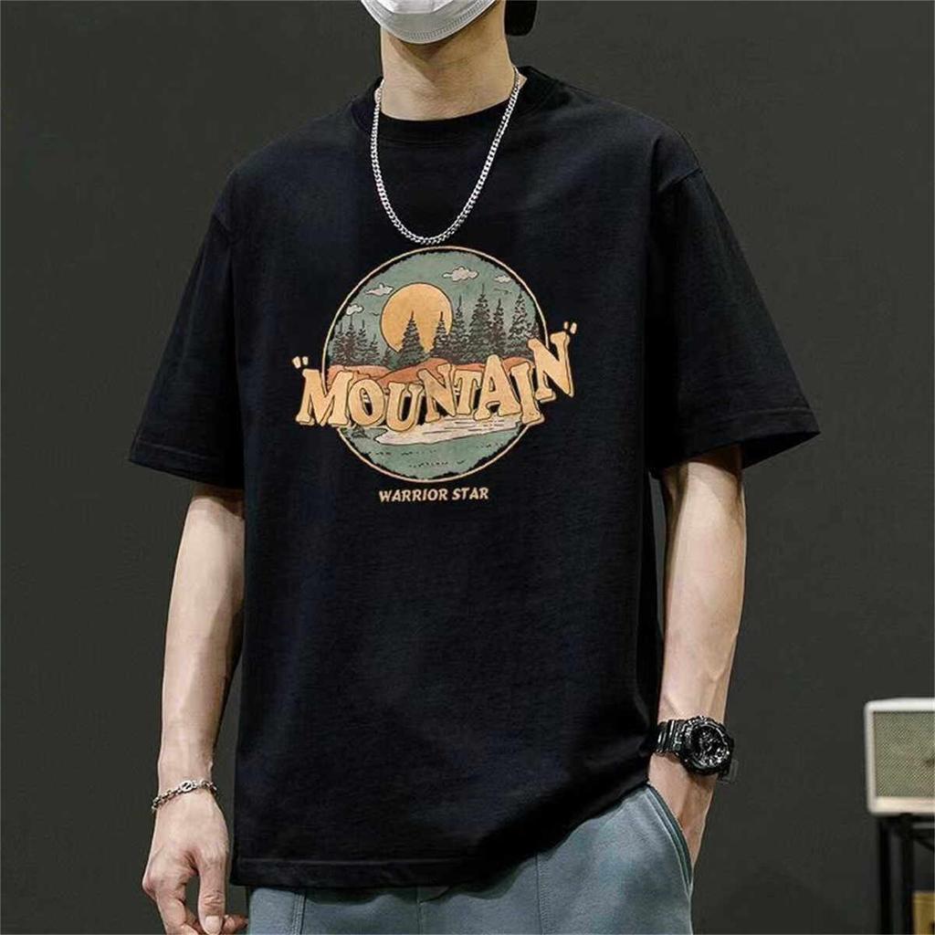 Japanesestyle Retro Americanstyle Niche Pure Cotton Shortsleeved Tshirt for Unisex Suitable for Summer Loose Fit Trendy Soft