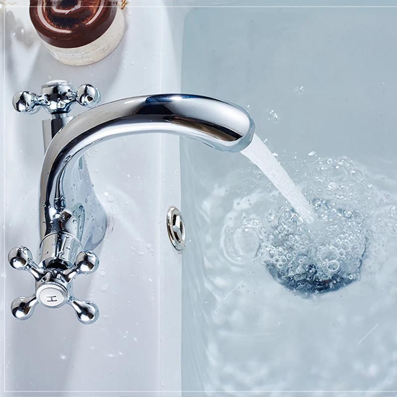 Антикварный латунный смеситель для биде, душа, раковины, две крестообразные ручки, смеситель для горячей и холодной воды, кран для кухни, ванной комнаты, туалета, водопроводный кран