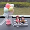 2Pcs/Set Car Dashboard Doll Creative Little Girls with Balloon Grass Pad Steps Ornament Decoration Auto Interior Accessories #469411