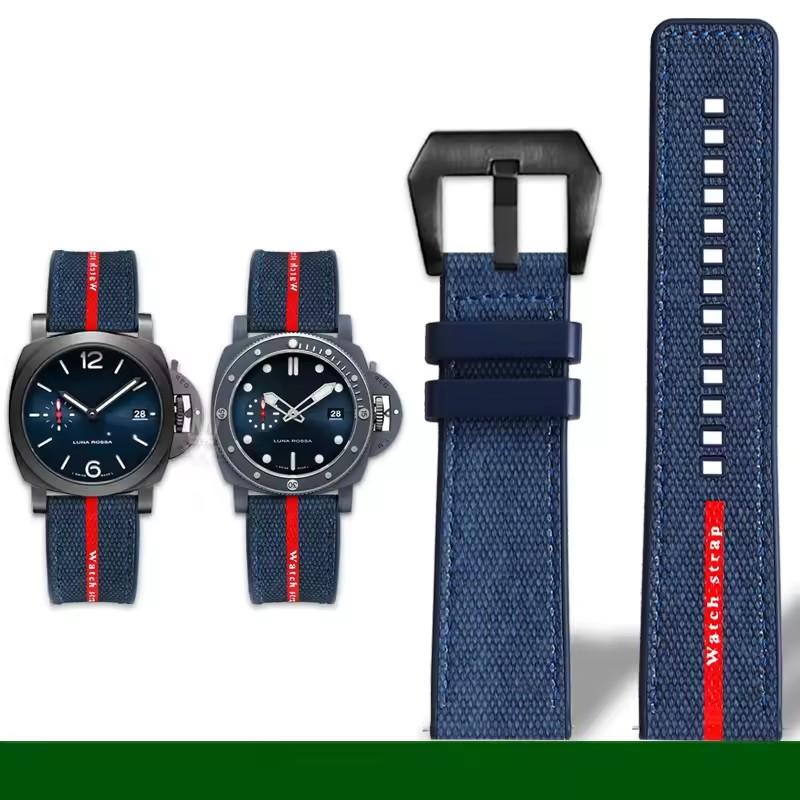 Для ремешка Panerai SUBMERSIBLE Luna Rossa PAM1466 PAM1391 PAM1565 Браслет Резиновый Ремешок 22мм 24мм 26ММ Мужские Водонепроницаемые Ремешки для Часов