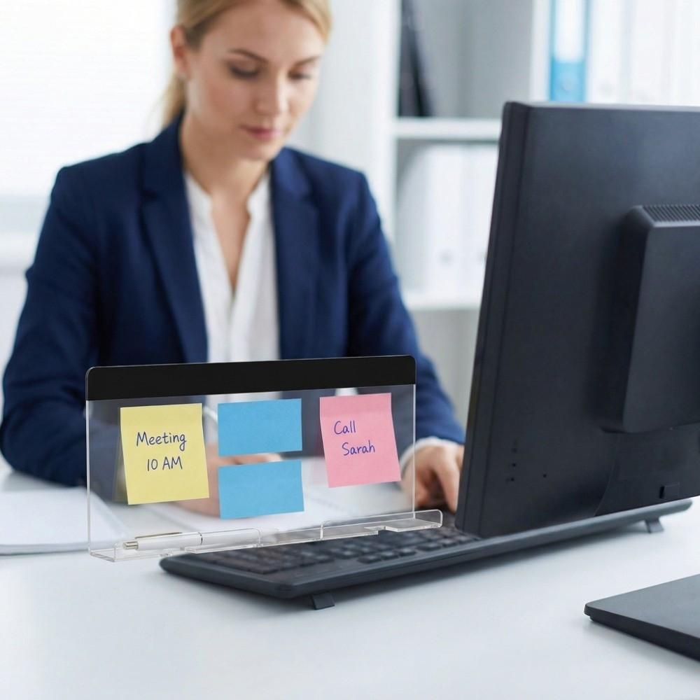 2Pcs With Charging Hole Monitors Bottom Memo Board Acrylic Transparent Monitor Memo Board Bottom Mount 26 X 2.3 X 8.2cm