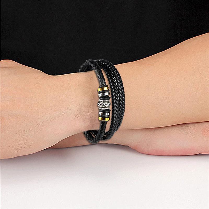 Кожаный браслет ручной работы своими руками Кожаный тканый многослойный мужской кожаный браслет Винтажный браслет YSL