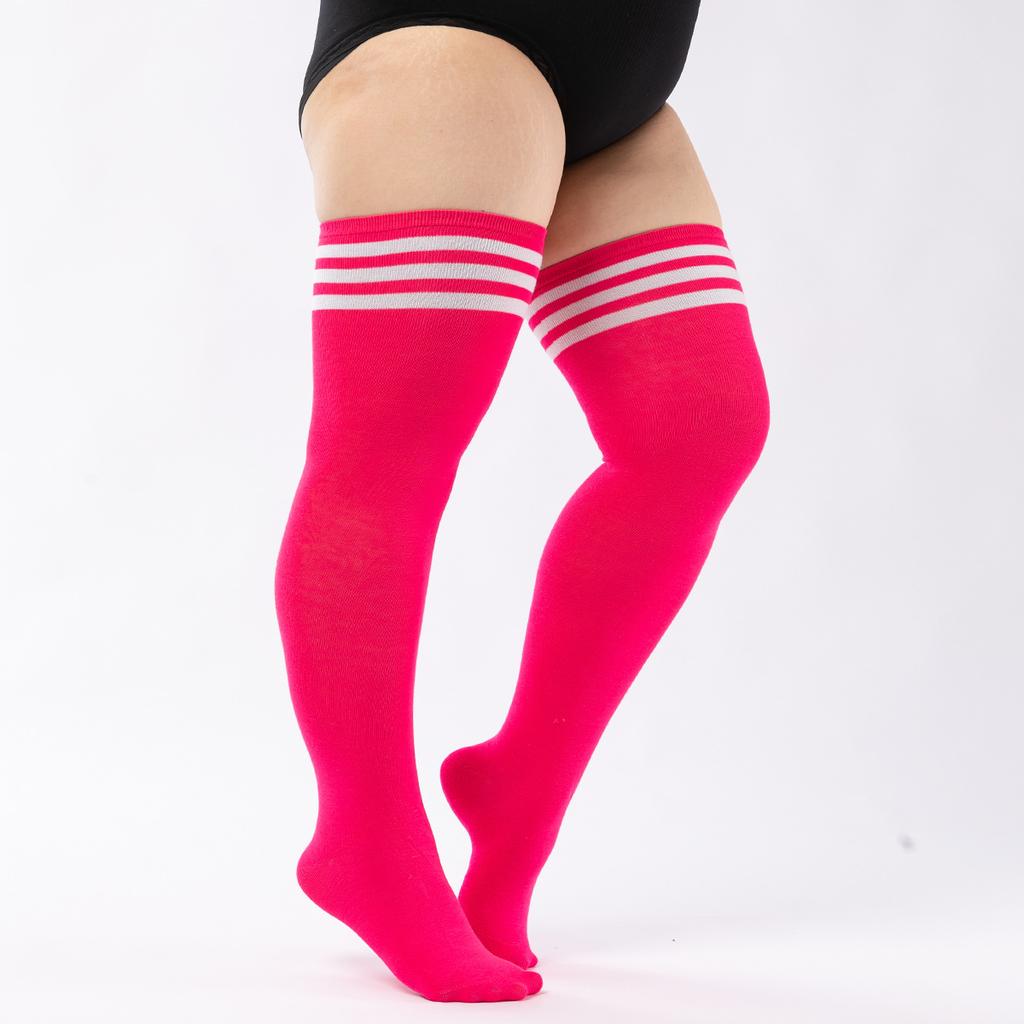 Striped Women Stockings Over Knee Long Socks Fashion Women Keep Warm Long Socks Black White Striped Hosiery