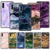 Темно-синий блестящий агатовый мраморный чехол для телефона для Huawei P30 Lite P50 Pro P20 P40 Lite EP Smart Z 2021 Y6 Y7 Y9 2019 Y6p Y9s