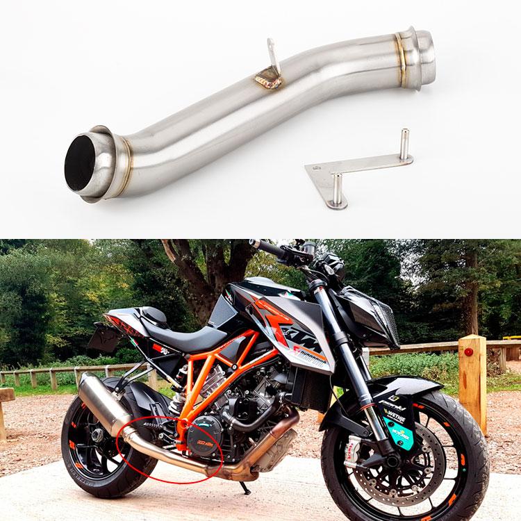 60mm Motorcycle Exhaust Muffler Stainless Steel Middle Link Pipe For KTM 1290 Super Duke R 2014 2015 2016 2017 2018 2019