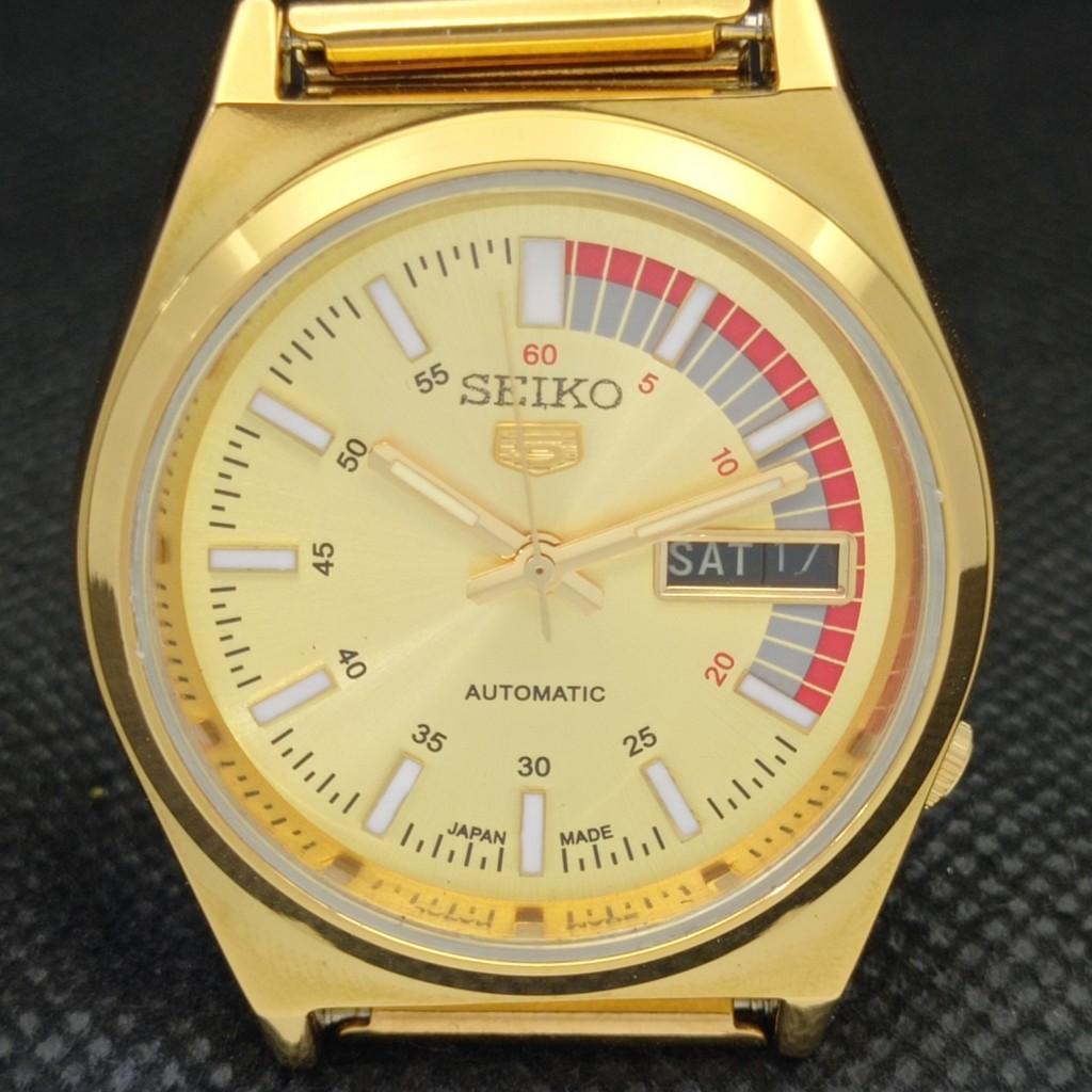 ВОССТАНОВЛЕННЫЕ ВИНТАЖНЫЕ SEIKO 5 AUTO 6309A ЯПОНИЯ МУЖСКИЕ D/D ЗОЛОТЫЕ ЧАСЫ a309519-9
