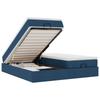 Ottoman Bed with Mattresses Blue 200x200 cm Fabric