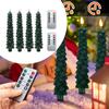 Flameless Taper Candles Christmas Decoration Adjustable Brightness 3D Flickering Flame Birthday