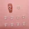 10pcs/set Silvery Cutout Heart Nail Art Accessories - 3D Alloy Nail Decorations for Elegant Nail Art, Unscented