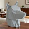 3D Printed Wolf Head Ornament Red Home Office Desktop Trailer Hat Statue Sculpture Coupling Cover